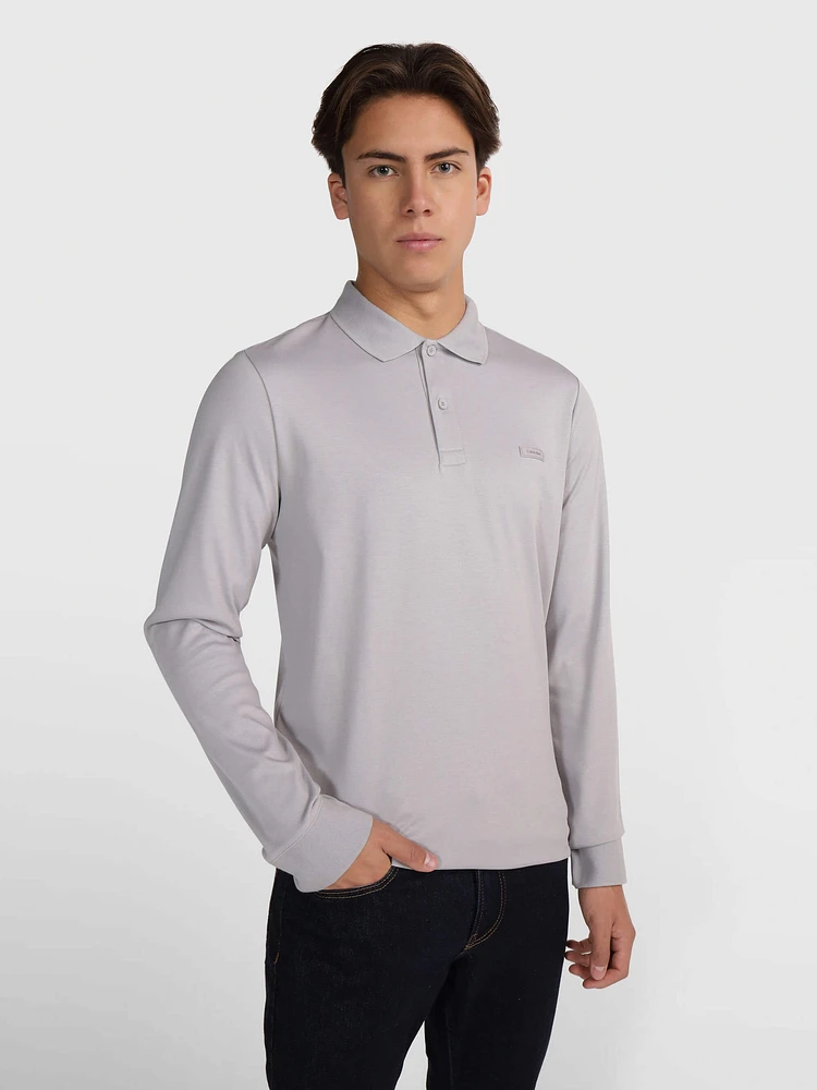 Polo Calvin Klein Smooth Cotton Hombre Gris