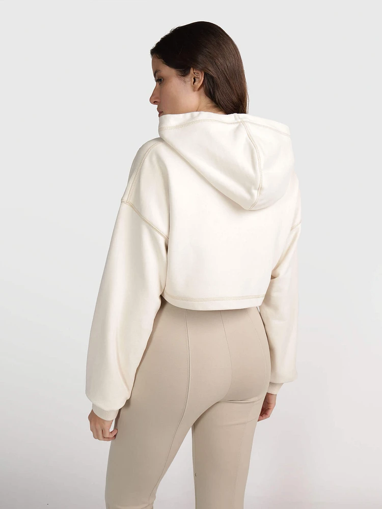 Sudadera Calvin Klein con Monograma Mujer Beige