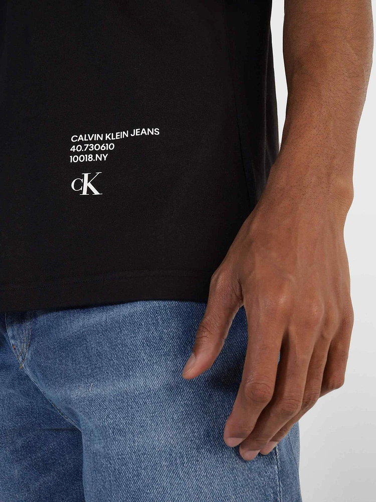 Playera Calvin Klein con Monograma Hombre Negro