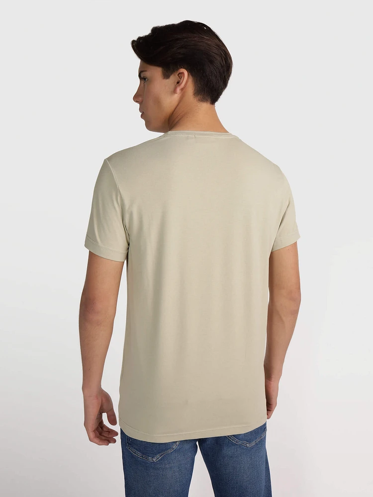 Playera Calvin Klein Stretch Hombre Beige