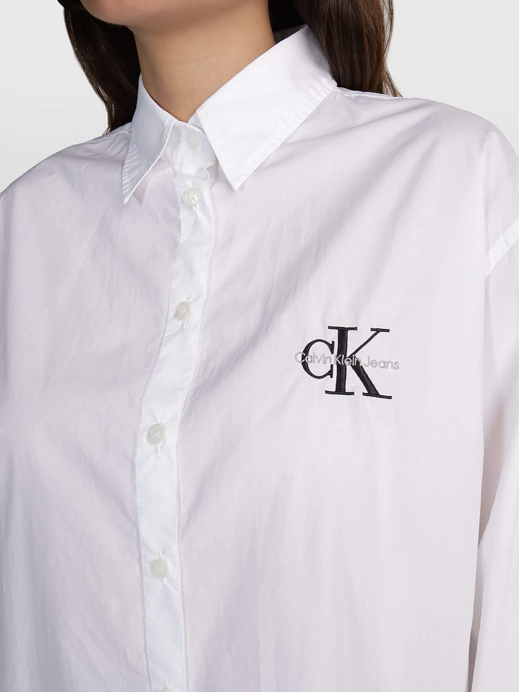 Camisa Calvin Klein con Logo Mujer Blanco