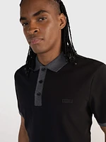 Polo Calvin Klein Jaspeado Hombre Negro