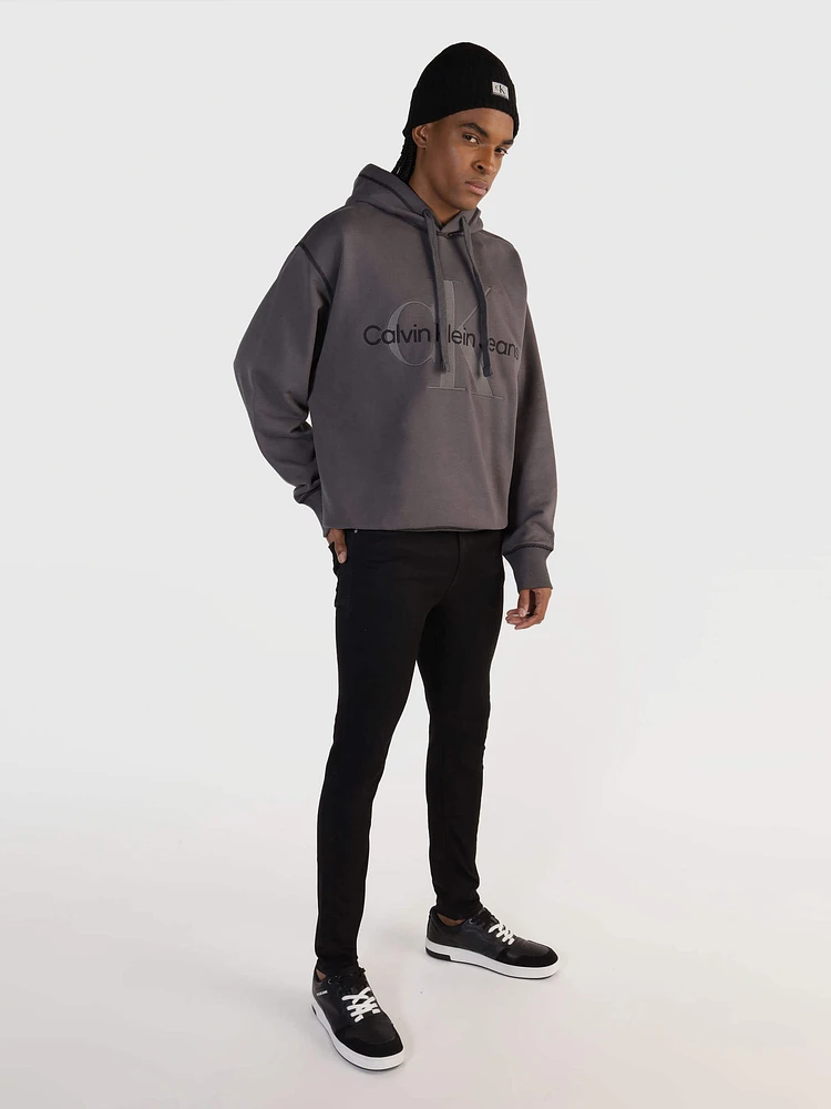 Sudadera Calvin Klein con Monograma Hombre Gris