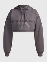 Sudadera Calvin Klein con Monograma Mujer Gris