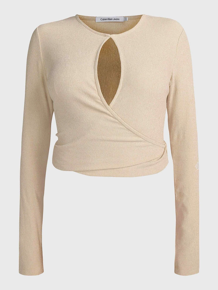 Top Calvin Klein Cruzado Mujer Beige