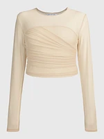 Top Calvin Klein Mesh Mujer Beige