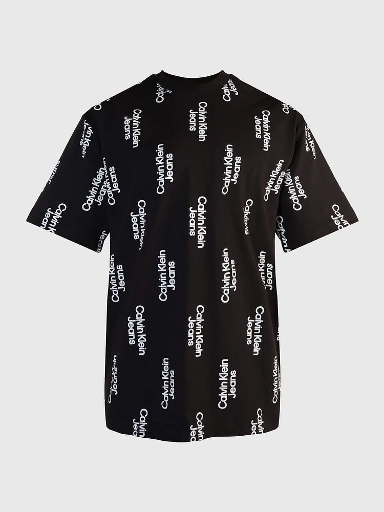 Playera Calvin Klein Estampada Hombre Negro