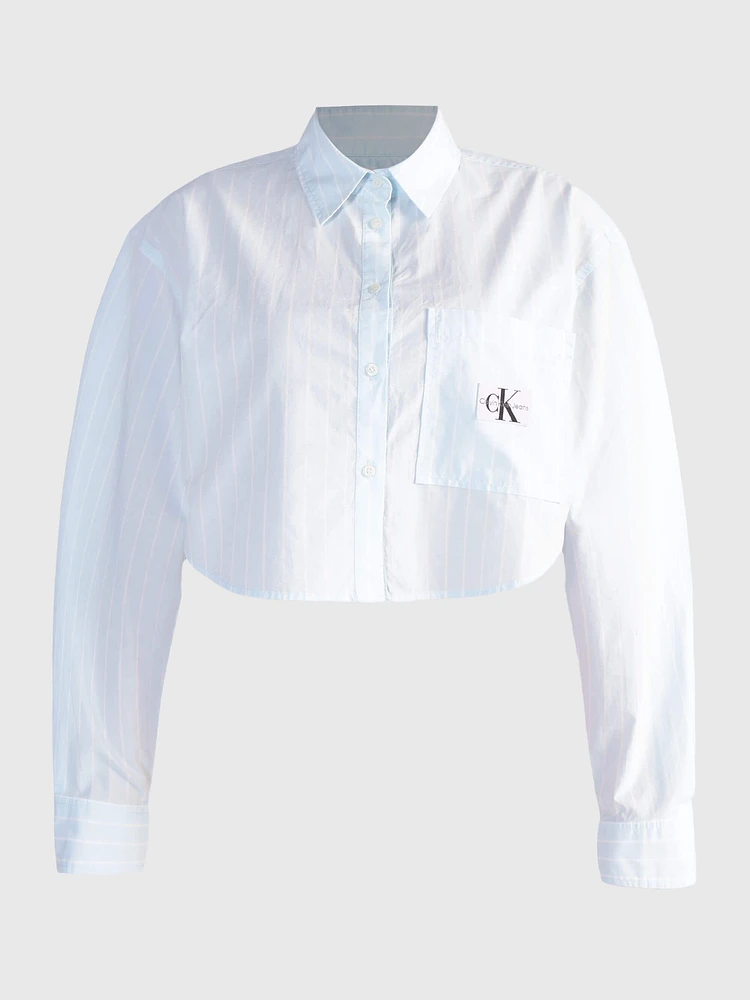 Camisa Calvin Klein con Monograma Mujer Azul