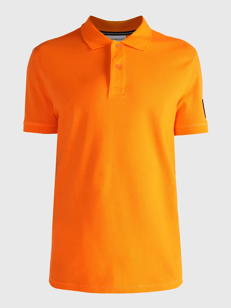 Polo Calvin Klein Logo Hombre Naranja