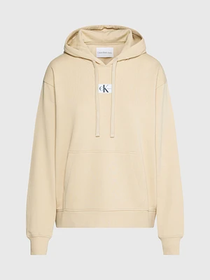 Sudadera Calvin Klein Monograma Mujer Beige