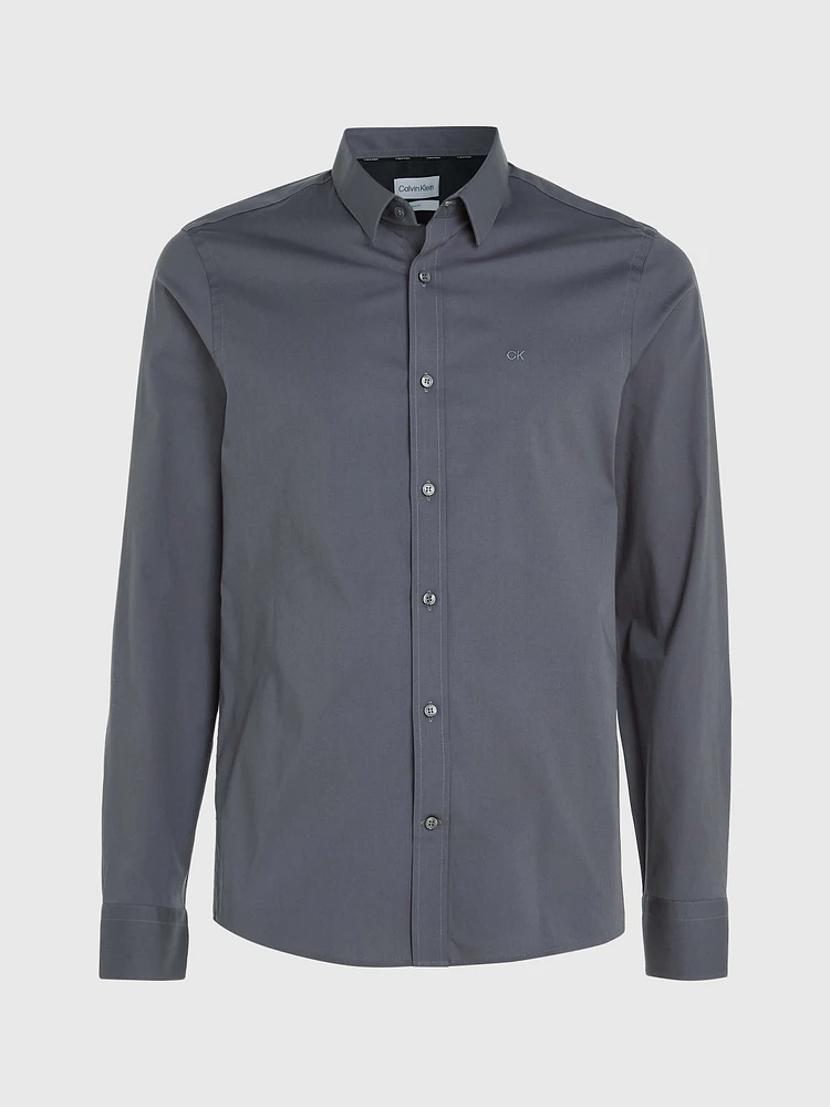 Camisa Calvin Klein Slim Fit Hombre Gris