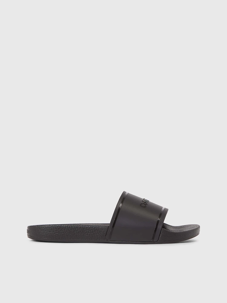 Sandalias Calvin Klein Logo Mujer Negro