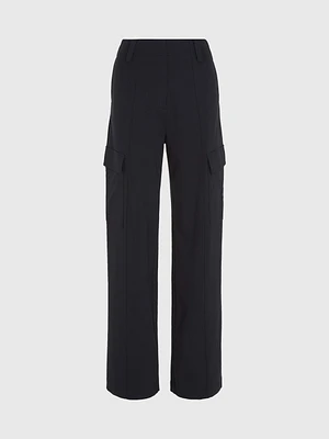 Pantalón Calvin Klein Cargo Straight Fit Mujer Negro