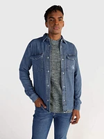 Camisa Calvin Klein Denim Hombre Azul