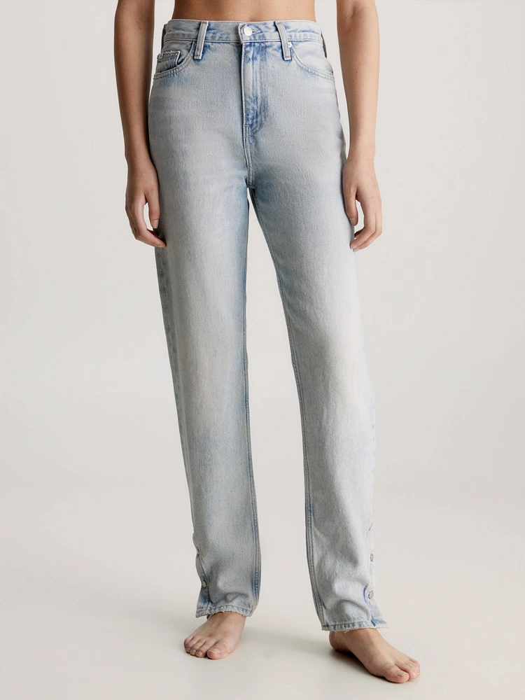 Jeans Calvin Klein Mom Fit Mujer Azul