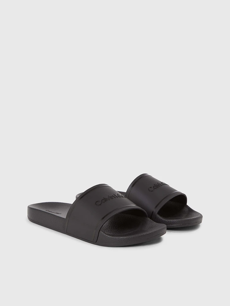 Sandalias Calvin Klein Logo Mujer Negro