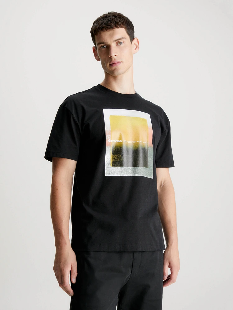 Playera Calvin Klein Estampado Hombre Negro