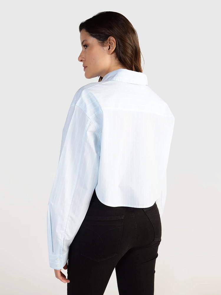 Camisa Calvin Klein con Monograma Mujer Azul