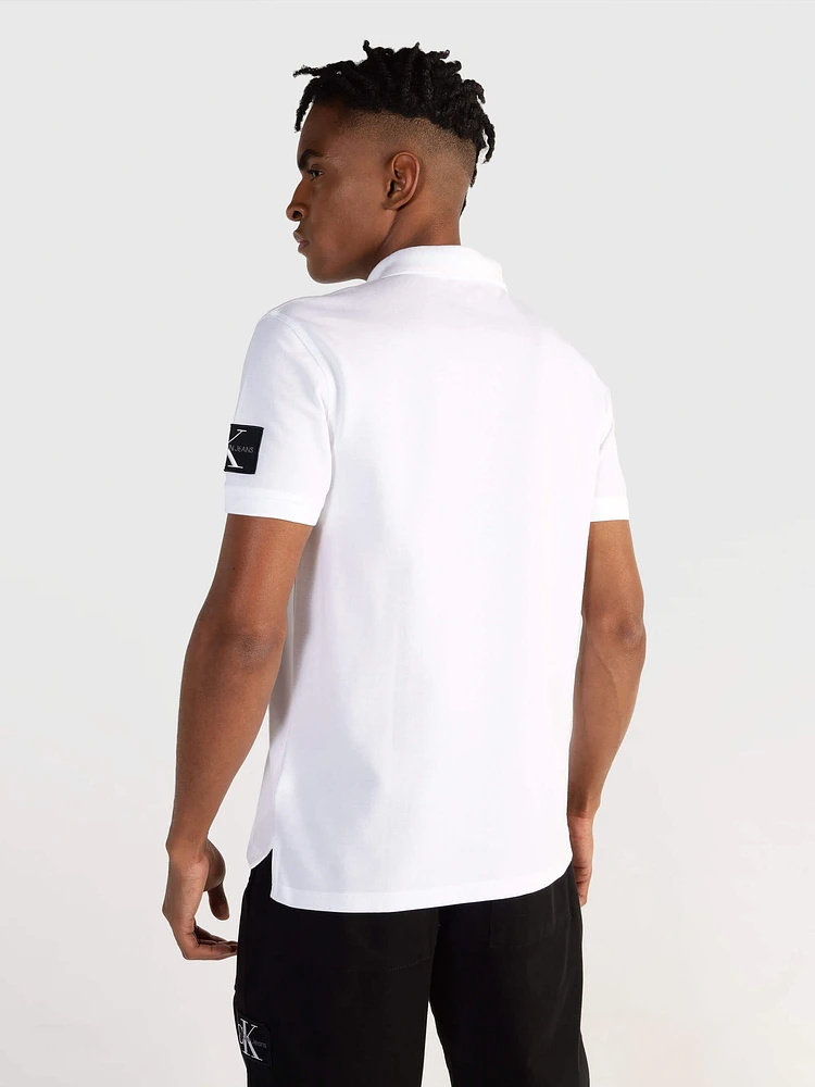 Polo Calvin Klein Logo Hombre Blanco