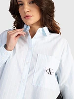 Camisa Calvin Klein con Monograma Mujer Azul