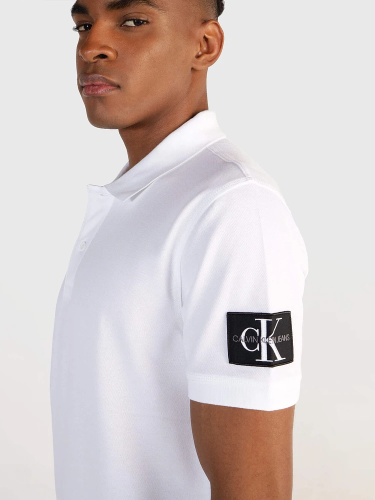 Polo Calvin Klein Logo Hombre Blanco