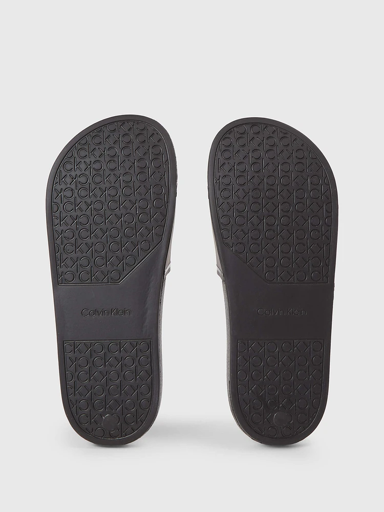 Sandalias Calvin Klein Logo Mujer Negro