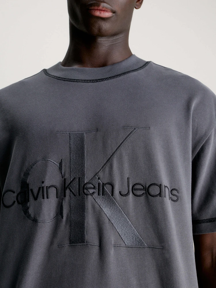 Playera Calvin Klein Relaxed Monologo Hombre Gris