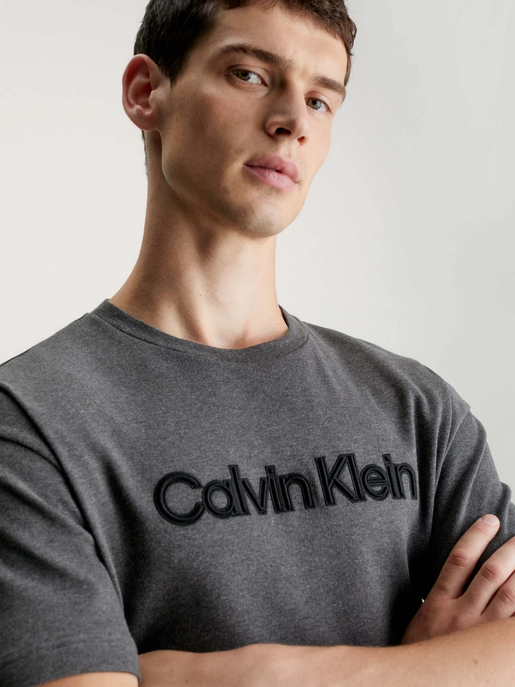 Playera Calvin Klein Logo Embossed Hombre Gris