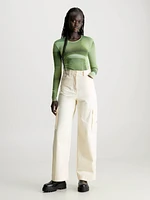 Pantalón Calvin Klein Cargo Straight Fit Mujer Beige