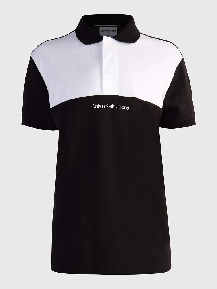 Polo Calvin Klein Colorblock Hombre Negro