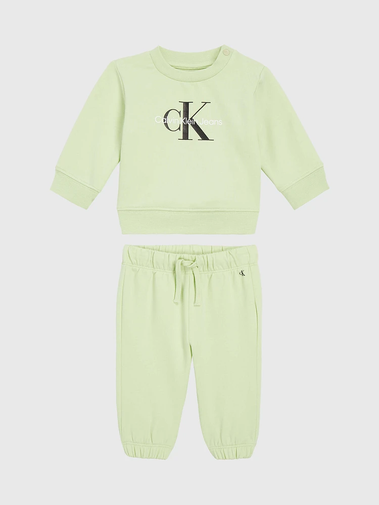 Set Calvin Klein Sudadera con Pants Bebé Verde