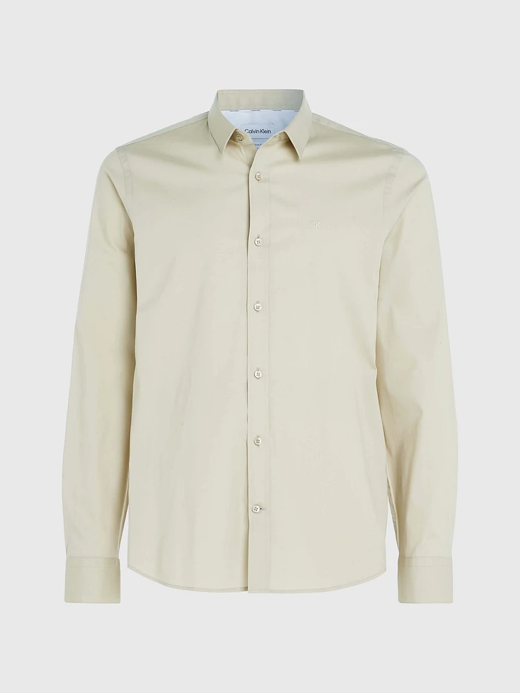 Camisa Calvin Klein Slim Fit Hombre Beige