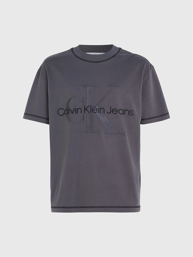 Playera Calvin Klein Relaxed Monologo Hombre Gris