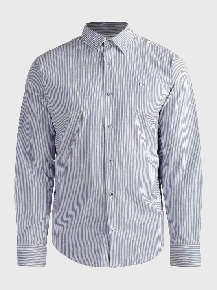 Camisa Calvin Klein Stretch Hombre Azul