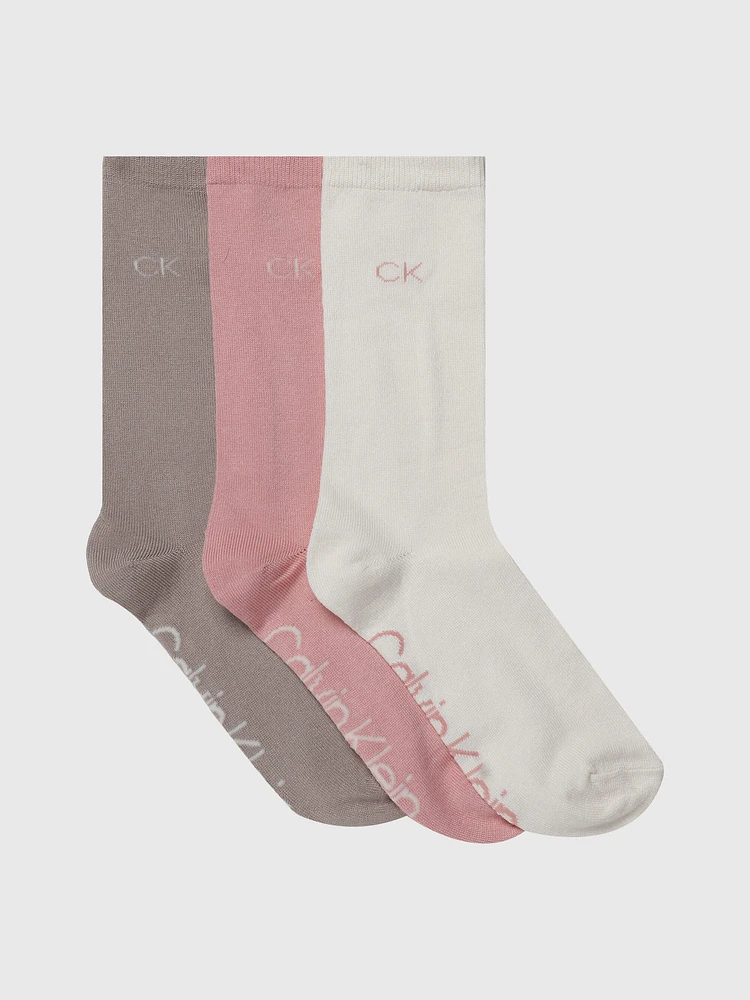 Calcetines Calvin Klein Soft Crew Paquete de 3 Mujer Multicolor - Talla: Única