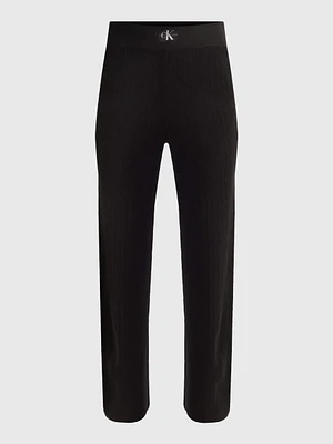 Pantalón Calvin Klein Canalé Mujer Negro