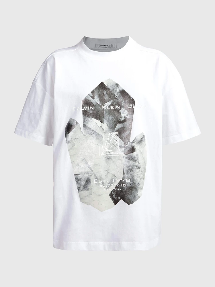 Playera Calvin Klein Estampada Mujer Blanco