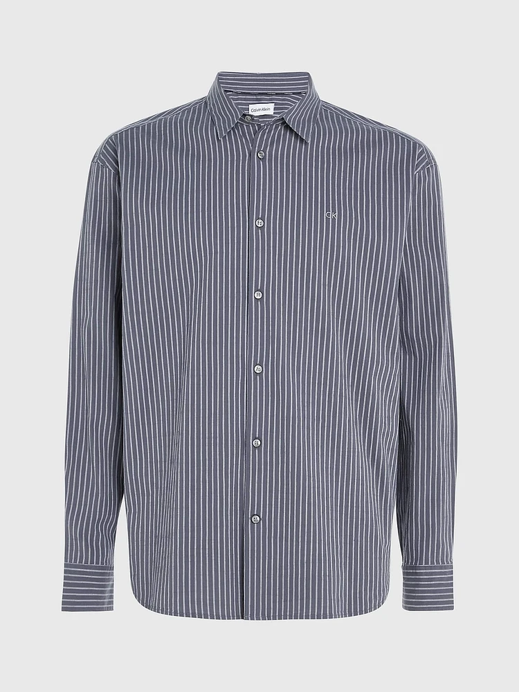 Camisa Calvin Klein Relaxed Hombre Gris