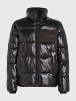 Chamarra Calvin Klein Puffer Glossy Hombre Negro