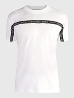 Playera Calvin Klein Franja Hombre Blanco