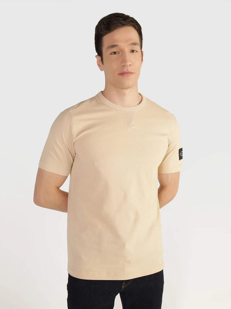 Playera Calvin Klein Logo Hombre Beige