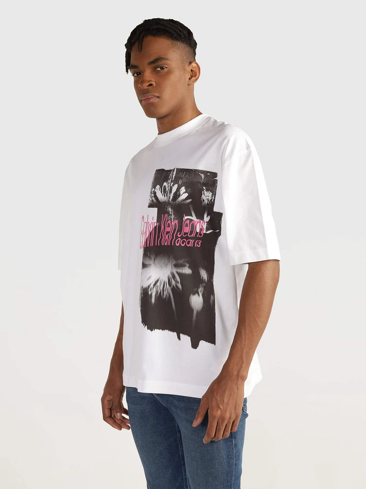 Playera Calvin Klein Estampada Hombre Blanco