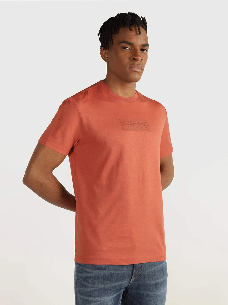 Playera Calvin Klein Logo Hombre Naranja