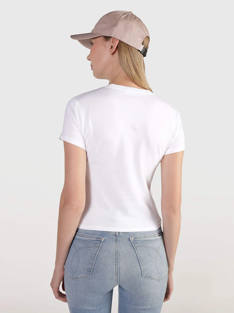 Playera Calvin Klein Logo Mujer Blanco