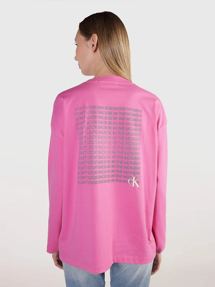 Playera Calvin Klein Monograma Mujer Rosa