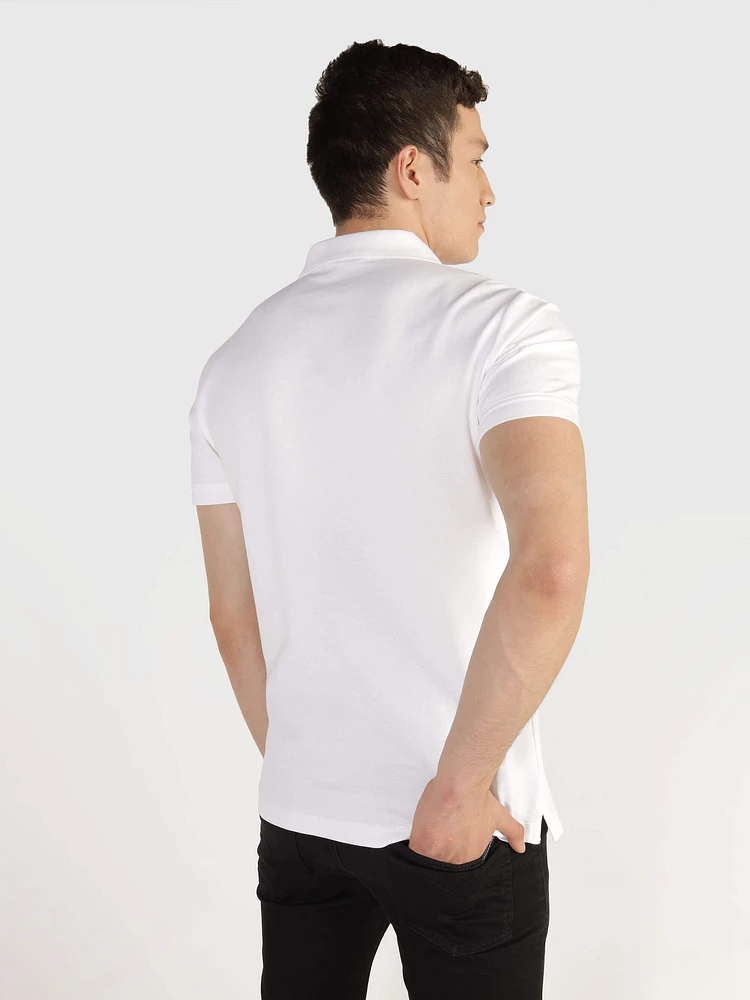 Polo Calvin Klein Franja Hombre Blanco