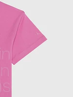 Playera Calvin Klein Logo Niña Rosa