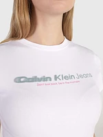 Playera Calvin Klein Logo Mujer Blanco