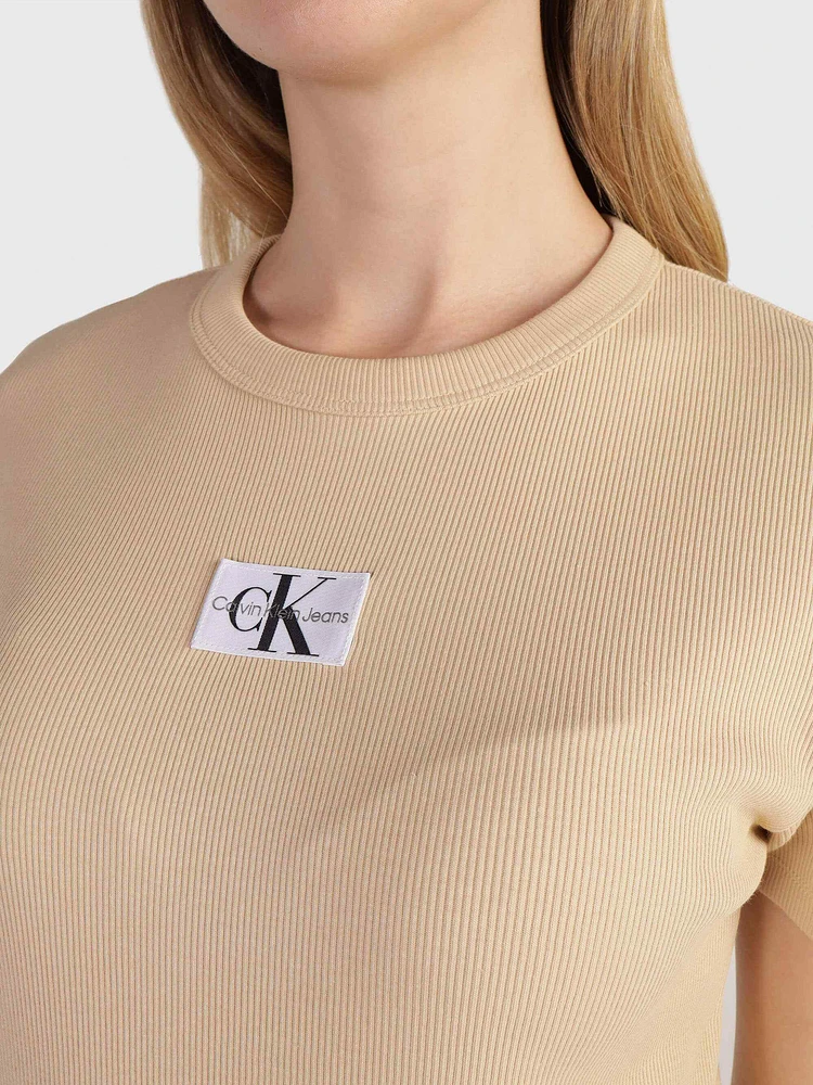 Playera Calvin Klein Mujer Beige