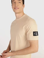 Playera Calvin Klein Logo Hombre Beige